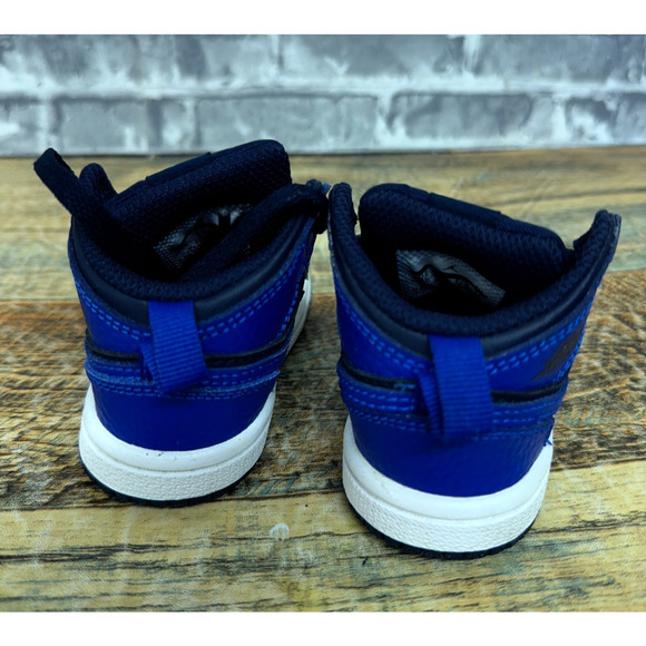 Nike Air Jordan 1 Mid Obsidian Royal Black White 640735-412 Baby Size 4C New - Picture 4 of 6
